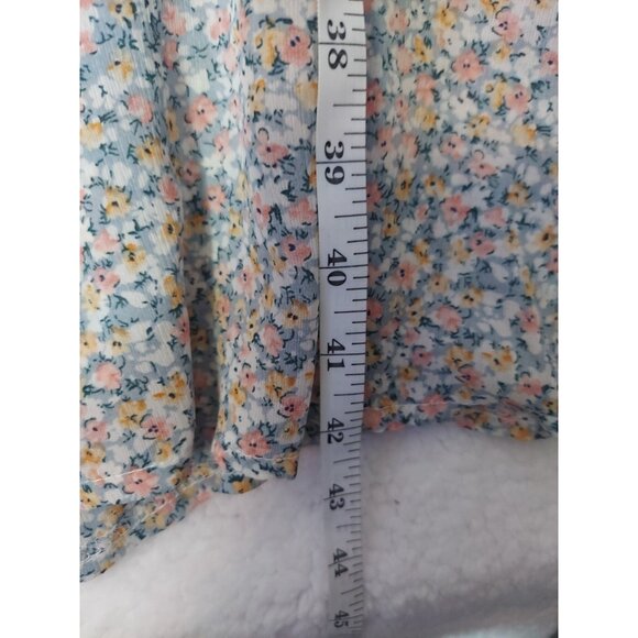 Women's Polly Blue Floral Sheer Midi Dress Short Sleeve Size 6 Summer Casual - Picture 10 of 10